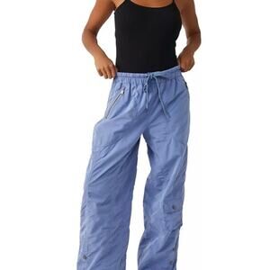 Fp Movement Stadium Pants Size XS Blue Cargo Wide Leg Relaxed Fit Casual Travel